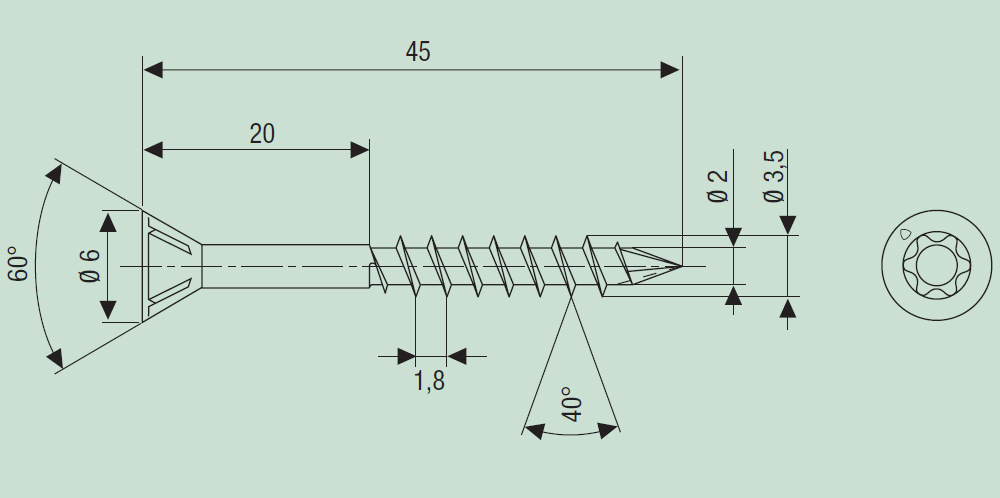 Саморезы для террасной доски SPAX T-Star 3,5x45 мм